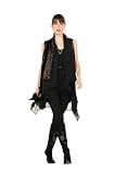 Aris A Black Polyester Drape Vest PB11071T