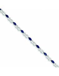 Genuine 14K White Gold White Gold Diamond And Sapphire Bracelet 6 Grams Of Gold 100% Satisfaction Guaranteed.