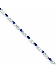 3.6 Carat 14K White Gold Diamond and Sapphire Bracelet