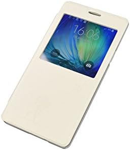 Samsung Galaxy A7 Case,ultra-thin Fashion Simple Luxury High Quality Smart Window View Premium Pu Leather Cover Case for Samsung Galaxy A7 (White)