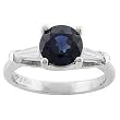 14K White Gold Sapphire and Diamond Ring