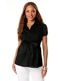 Motherhood Maternity: Short Sleeve Button Front Maternity Shirt