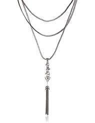 Lucky Brand Silver Double Layer Elephant Necklace, 23"