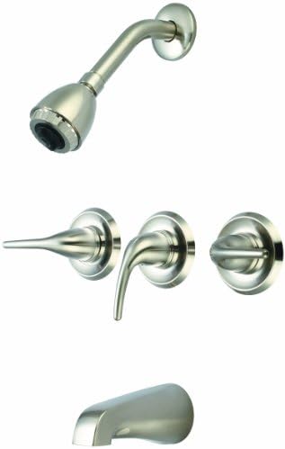 Olympia Faucets P-3250-BN Three Handle Tub/Shower Set, PVD Brushed Nickel Finish
