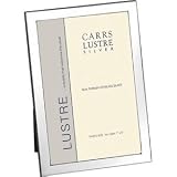 18 x 13cm Flat Narrow Plain Rectangle Frame- Mahogany Finish Back In Sterling Silver By Carrs Of Sheffield