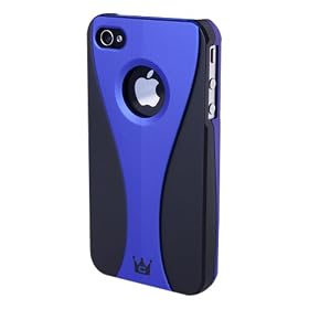 CaseCrown iPhone 4 and 4S Exo Polycarbonate Slim Fit Case - Blue/Black (Fits AT&T, Sprint and Verizon iPhone 4 and 4S)