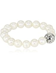 Honora "Times Square" White Freshwater Cultured Pearl 7.75" with Magnetic Closure Strand Bracelet