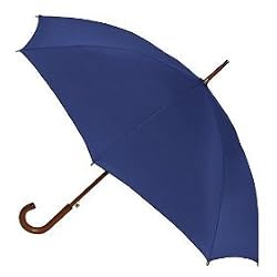 Shedrain, Traditional Wood Shaft Stick Umbrella, Navy