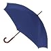 Shedrain, Traditional Wood Shaft Stick Umbrella, Navy