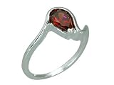 1.50 Carats Pear Shape Genuine Garnet Sterling Silver Ring - B000MQKSXQ