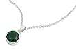Sterling Silver Necklaces - Bezel Set Pendant with Emerald CZ - 10mm Pendant Height with 16in. or 18in. Chains