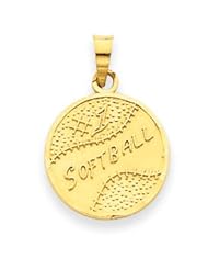 14k Gold #1 Softball Disc Pendant