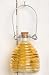 Outdoor Living: Decorative Ribbed Glass Wasp Trap with Wire Hanger: Color is Yellow/Gold