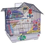 Blue Ribbon 14-Inch by 18-Inch by 21-Inch Complete Bird Cage Kit for Small Birds, Black/Granite