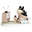 Precious Moments Disney Two Kids Laying Down Watching TV Figurine