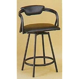 Satin Black Swivel Stool Pair 