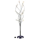 Lite Source LS-8677PS/FRO Modern Vine Fourteen Light Floor Lamp in Polished Steel with White Swirled
