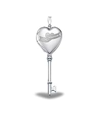 Sterling Silver "Be My Valentine" Heart KEY Locket 1/2 inch x Over 1-1/4 inch - Sterling Silver