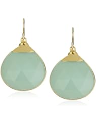 Devon Leigh "Natures Wonders" Aqua Chalcedony in 24k Gold Foil Earrings