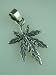 Silver Pendant 925 Sterling Cannabis Leaf