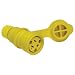 Woodhead 15W33 Watertite Wet Location Straight Blade Connector, 3 Wires, 2 Poles, NEMA 5-20 Configuration, Yellow, 20A Current, 125V Voltage