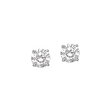 14K White Gold 4 ct. Cubic Zirconia ''Antique Design'' Earring Studs