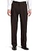 Haggar Mens Stripe Herringbone Fancy Pleat Front Dress Pant,Dark Brown,38 / 31