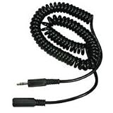 Steren Stereo Coiled Audio Extension Cable - 1 x Mini-phone Male - 1 x Mini-phone Female - 10ft - Black