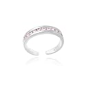 Sterling Silver Pink cz Toe Ring
