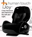 New iJoy 550 Robotic Human Touch Massage Chair Swiveling Recliner - Black with Panoramic Swivel Base