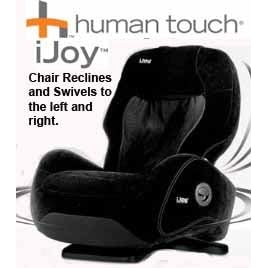New iJoy 550 Robotic Human Touch Massage Chair Swiveling Recliner - Black with Panoramic Swivel Base