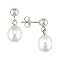 14K White Gold Rice Pearl Drop Earrings - ERKW736