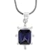 Purple Cz Sterling Silver Necklace Pendant