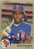 Billy Sample, Texas Rangers Autographed Card