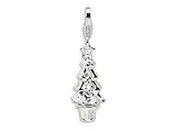 Amore LaVita(tm) Sterling Silver 3-D Enameled Swarovski Crystal Christmas Tree w/Lobster Cla for Charm Bracelet Picture