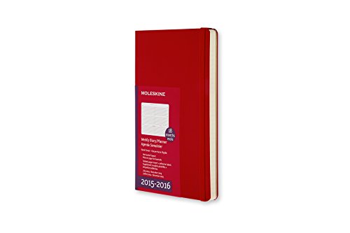 Moleskine 2015-2016 Weekly Planner, Horizontal, 18M, Large, Scarlet Red, Hard Cover (5 x 8.25)