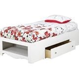 Twin Nexera Dixie White Platform Storage Bed