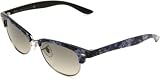 Ray-Ban RB4132 833 3252 Cateye Sunglasses - Black Top Blue Gray Black Frame Gray Gradient Lens