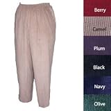 DSI Women's Plus Size Elastic Waist Corduroy Pants