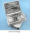 Handsome Men's 9 Piece Manicure Set BB110 with Mach 3 Razor and Silver Aluminum Carrying Case