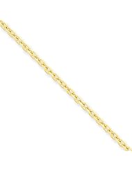 2.2mm, 14 Karat Yellow Gold, Diamond-Cut Cable Chain - 16 inch
