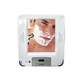 Fogless Shower Stereo Radio with Mirror & Clock
