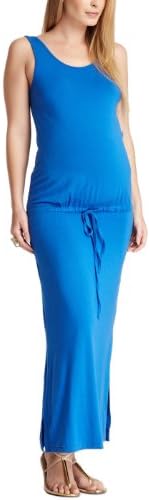 Momo Maternity "Chloe" Drop Waist Maxi Dress - Empire Blue S