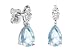 9ct White Gold  Ladies 0.9ct Aquamarine Peardrop/Diamond Earrings