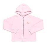 Antigua University of Nebraska Girl's Pink Lucky Long Sleeve Fleece Hoody (Small)