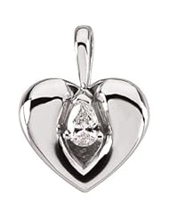 14K White Mark Of Love Diamond Pendant 1/5 Ct