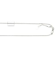 14k White Gold Adjustable Box Chain Necklace 1.1mm 16-22"