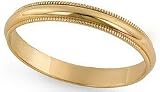 14K Gold Milgrain Classic-Fit Wedding Band, 2.5mm Wide