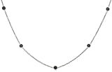 14k White Gold Black Diamond Station Necklace (1.8 cttw), 18