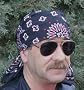 Skulldana Red On Black Paisley Headwear